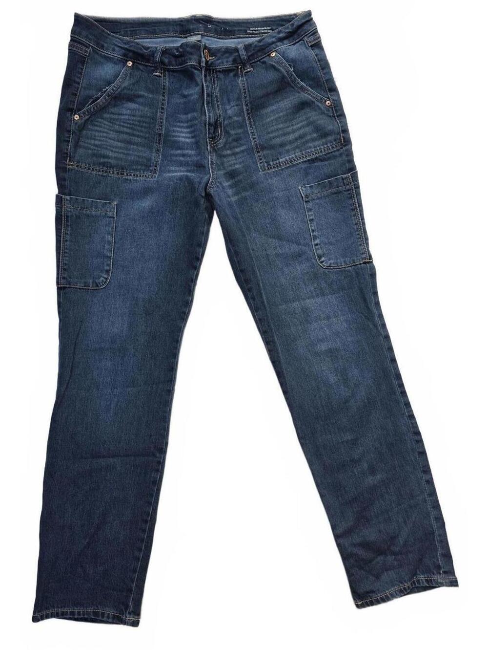 Natural Reflections Women's Slouchy Utility Cargo Jeans Cotton Blend Size 12